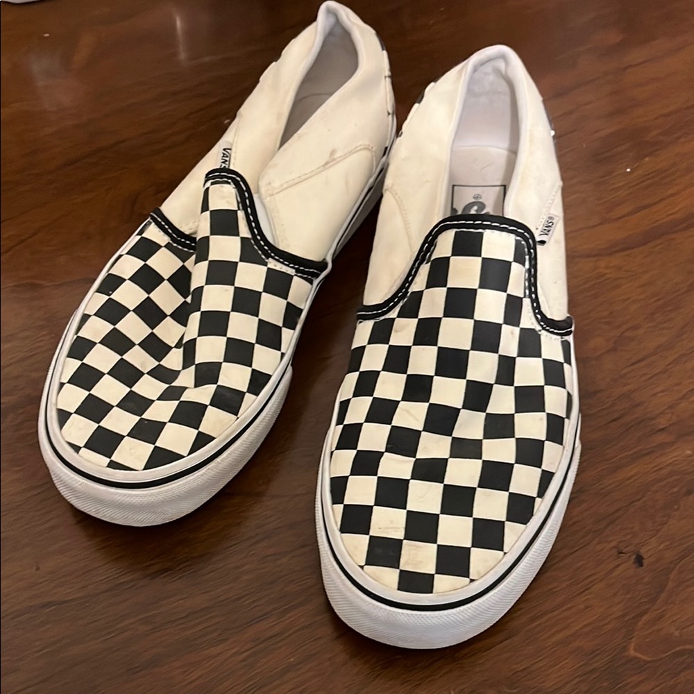 Vans Black and White Checkerboard Slip-Ons